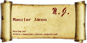Maszler János névjegykártya