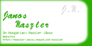 janos maszler business card
